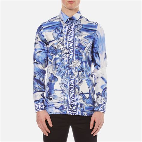 versace collection men& 39|versace collection men shirt blue.